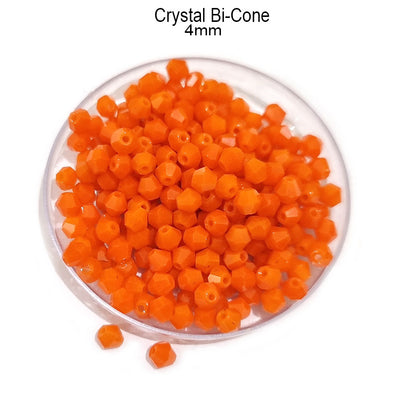 500 PCS BEADS Orange OPAQUE CRYSTAL GLASS 4 MM SOLID RED CRYSTAL GLASS BEADS