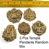 3pcs Random Mix 2 Kind of Mix Pendants Temple and Nepali Vintage  Pendants