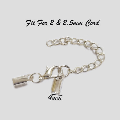 10 PCS PACK EXTENSION CHAIN FINDINGS FOR JEWELRY MAKING, SILVER PLATED