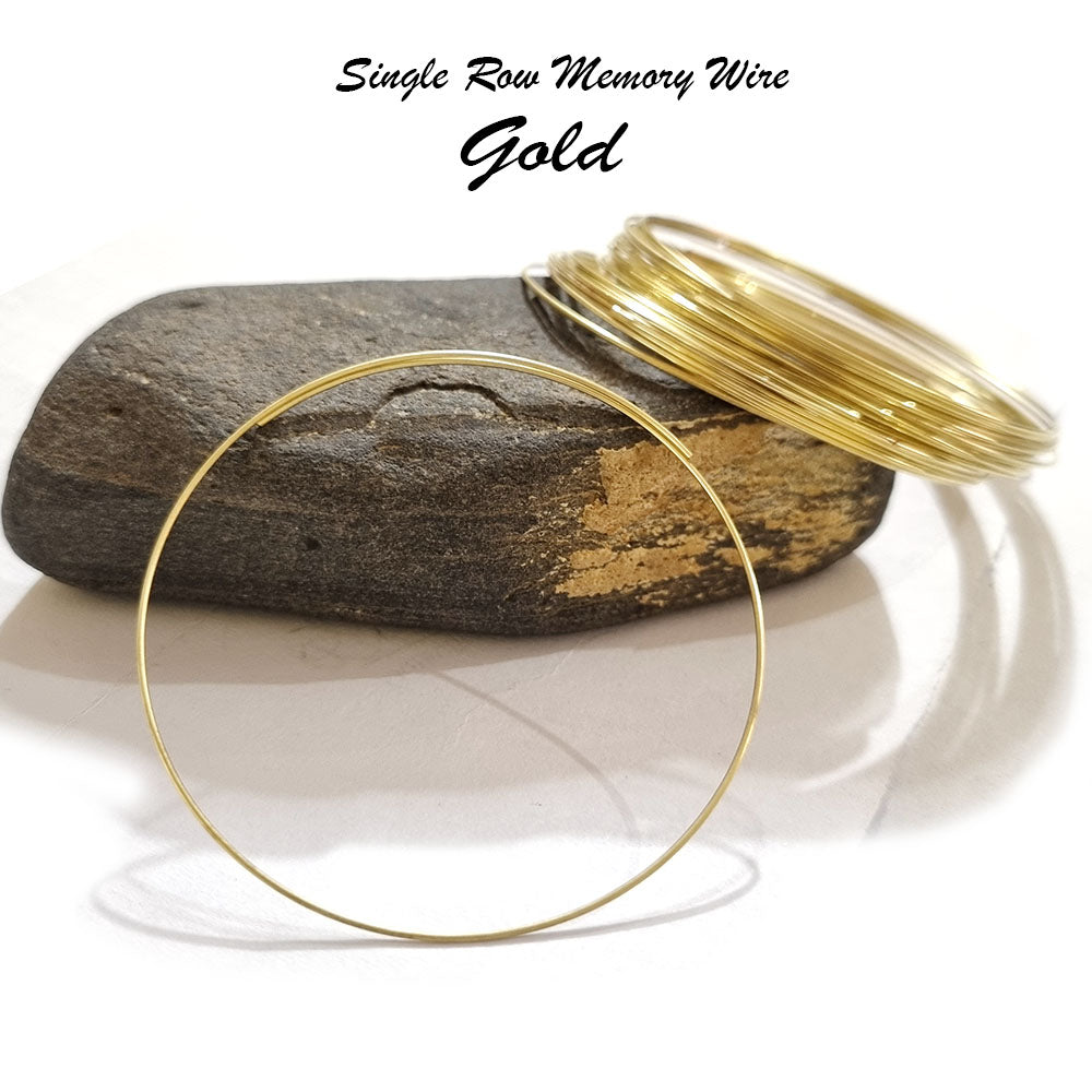 20 Row, Single cutting Gold plated Memory Wire for bracelet making in size about 55mm (also Scald Sized)