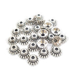 100pcs bead cap for jewelry making silver black oxidized in size about bead caps, jewelry making, silver bead caps, black oxidized bead caps, beading supplies, DIY jewelry, size about 8mm perfect for 6mm beads