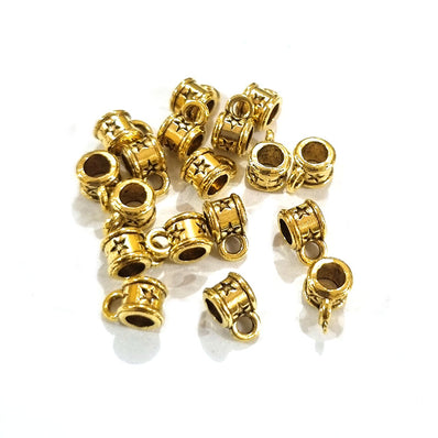 30 PCS PACK, 8x5 MM SIZE, GOLD PLATED, HIGH QUALITY OF PENDANT BAIL FINDING RAW JEWELRY MAKING MATERIALS