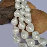 Per Line about 25 beads White Baroque Pearl Shell Beads natural