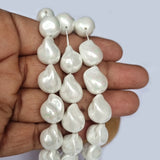 Per Line about 25 beads White Baroque Pearl Shell Beads natural