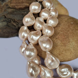 Per Line about 25 beads Cream tone Baroque Pearl Shell Beads natural