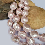 Per Line about 25 beads Pink Tone Baroque Pearl Shell Beads natural