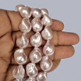 Per Line about 25 beads Pink Tone Baroque Pearl Shell Beads natural