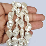 Per Line about 25 beads White Baroque Pearl Shell Beads natural