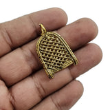 5 pcs pkg. handmade dhokra Pendants charms