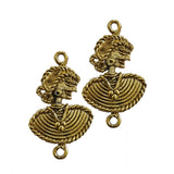 5 pcs pkg. handmade dhokra Pendants charms