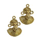 5 pcs pkg. handmade dhokra Pendants charms