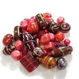 250 Grams Mix Bag glass beads red color tone