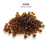 500 + beads dark brown rondelle crystal beads loose 4mm size