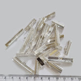 50pcs Ribbon Crimp Silver plated various size mixed