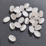 100 pcs pkg. Real Cats eye stone size 6x4mm White