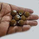 10pcs kashmiri beads brown color round