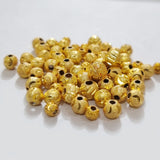 100pcs Micron Plated gold round beads 4mm to 6mm mix