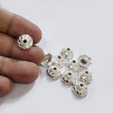 30pcs solid alloy bead cap silver