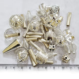 100grams pkg. Mix beads silver plated shiny