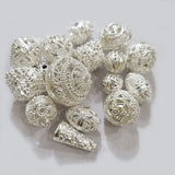 20pcs Mix Silver plated Filigree beads