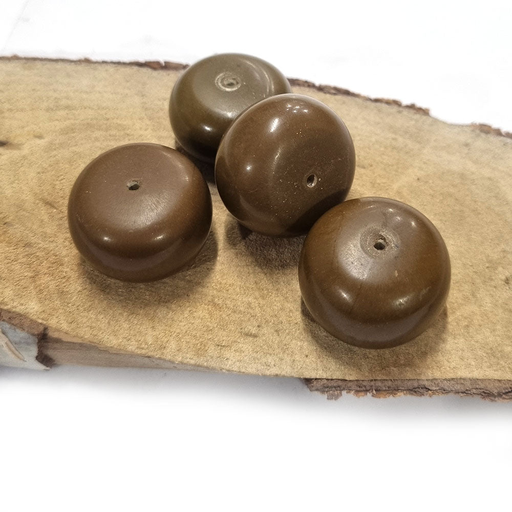 4pcs big resin beads brown color donut shape, size about 28x18mm