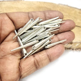 50 Pcs Pack' 33 mm Approx Long Spike charms for jewelry making in silver plated