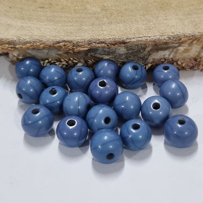 20pcs pkg. Blue Resin beads Crackle
