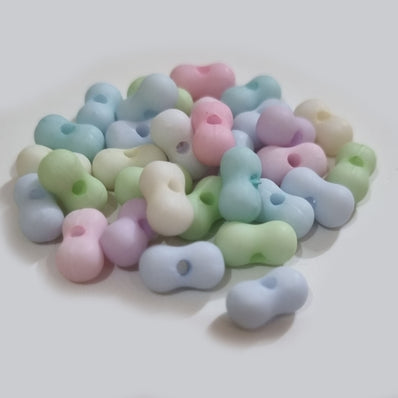 100pcs pkg. pastel color acrylic beads size about 5x10mm