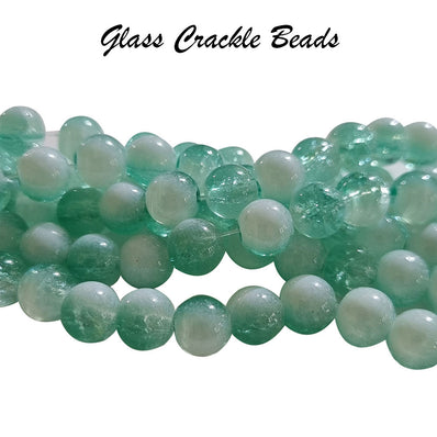 1 Long String about 32 inches long, approx.  100~103 Beads in string, Fine quality of 8mm Size dual Color Crackle Glass beads for jewelry making.