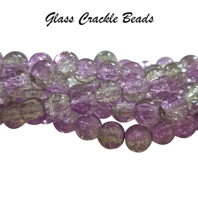 1 Long String about 32 inches long, approx.  100~103 Beads in string, Fine quality of 8mm Size dual Color Crackle Glass beads for jewelry making.