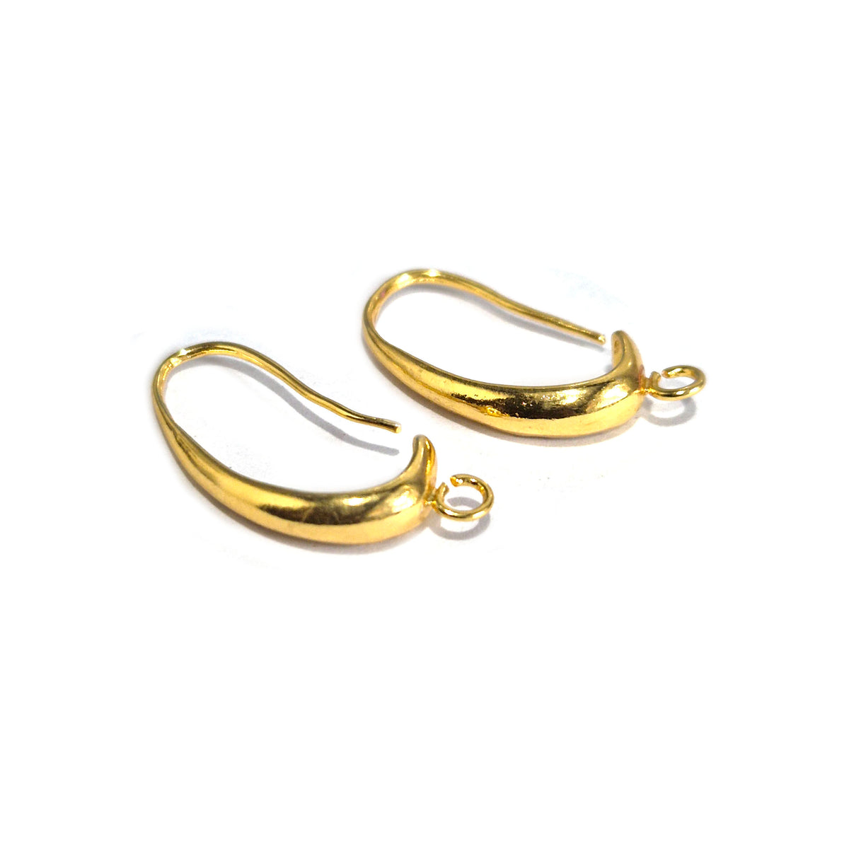 2 PAIRS (4 PIECES) PACK' APPROX 27 MM LONG 18K GOLD POLISH