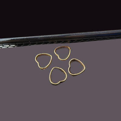 40 PIECES PACK GOLD POLISHED 10 MM APPROX SIZE, Heart Shape