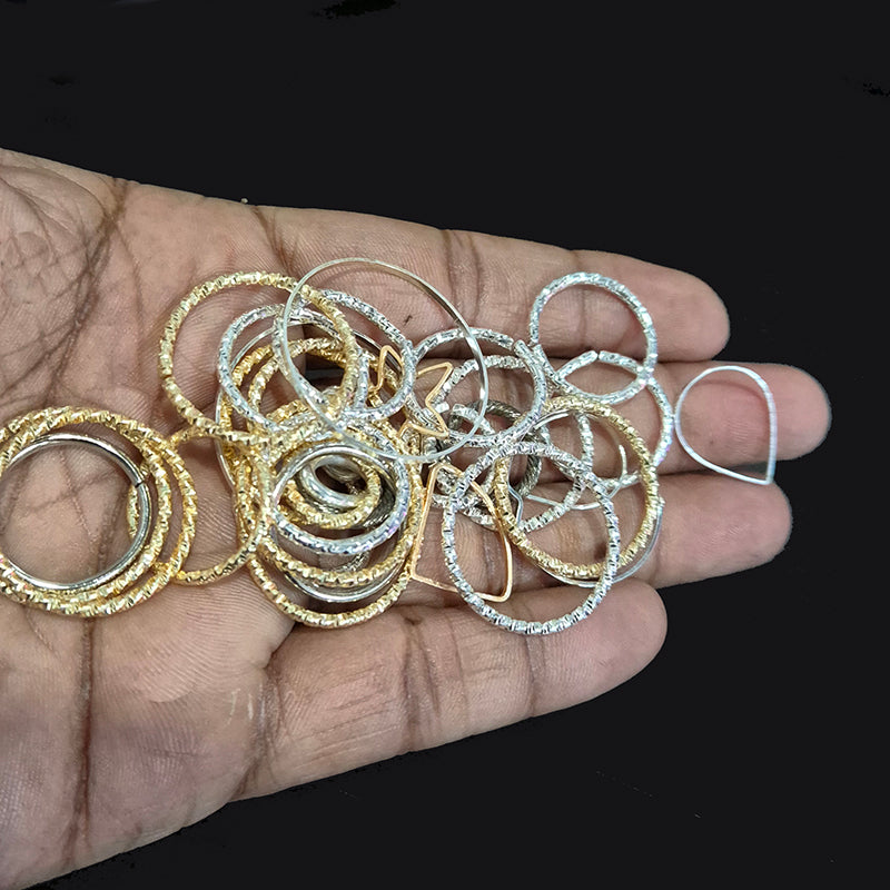 40pcs mix Ring and connectors Gold and Silver tone big and small size