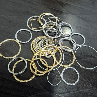 40pcs mix Ring and connectors Gold and Silver tone big and small size