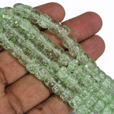 Crackle Glass Beads Drum Shape size 8mm Sold Per Full line about 132~133 beads Green Color
