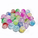 100pcs Pkg. 8mm, Mix color, Acrylic Crackle Beads
