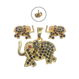 Anti Tarnish Small pendants with earring tops, Fine quality of Black Cubic Zirconia inlay