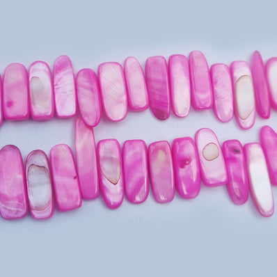 1 Line Pack' Natural Original Color dyed pink' Shell Chip Bead Irregular
