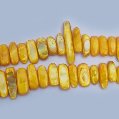 1 Line Pack' Natural Original Color dyed Yellow' Shell Chip Bead Irregular