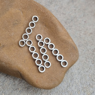 10pcs five loop connectors findings Silver antique