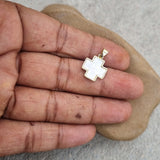 6 pcs enamelled small charms Cross White