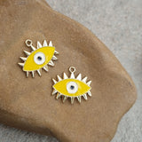 6pcs Evil eye charms Yellow color