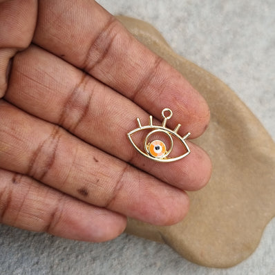 6pcs Evil eye charms orange color