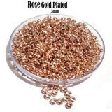 500 pcs Round Crimps Size- 3mm Rose gold plated