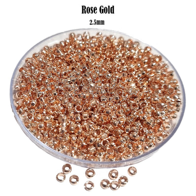 500 PIECES ROUND CRIMP 2.5 MM SIZE Rose Gold Plated