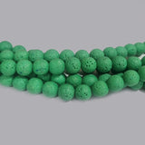 8 MM SIZE' Green AA QUALITY LAVA BEADS' 46-47 BEADS APPROX SOLD BY PER LINE PACK