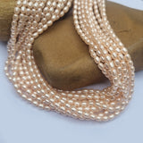 High quality Italian Shell Pearl, Rice shape pearl, in size abut 3x4mm Sold Per line