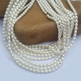 High quality Italian Shell Pearl, Rice shape pearl, in size abut 3x4mm Sold Per line
