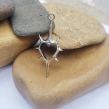 Anti Tarnish Heart Dagger Shape Pendant charms for jewelry making Sold Per Piece Pack