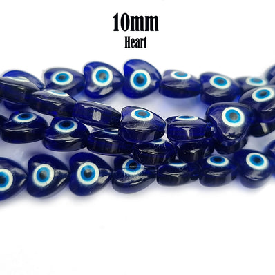 10mm Heart Evil eye beads for jewelry and crafts making Sold Per line about 38~39 beads
